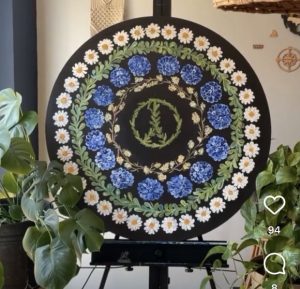 Nature Mandala Acrylic on round canvas