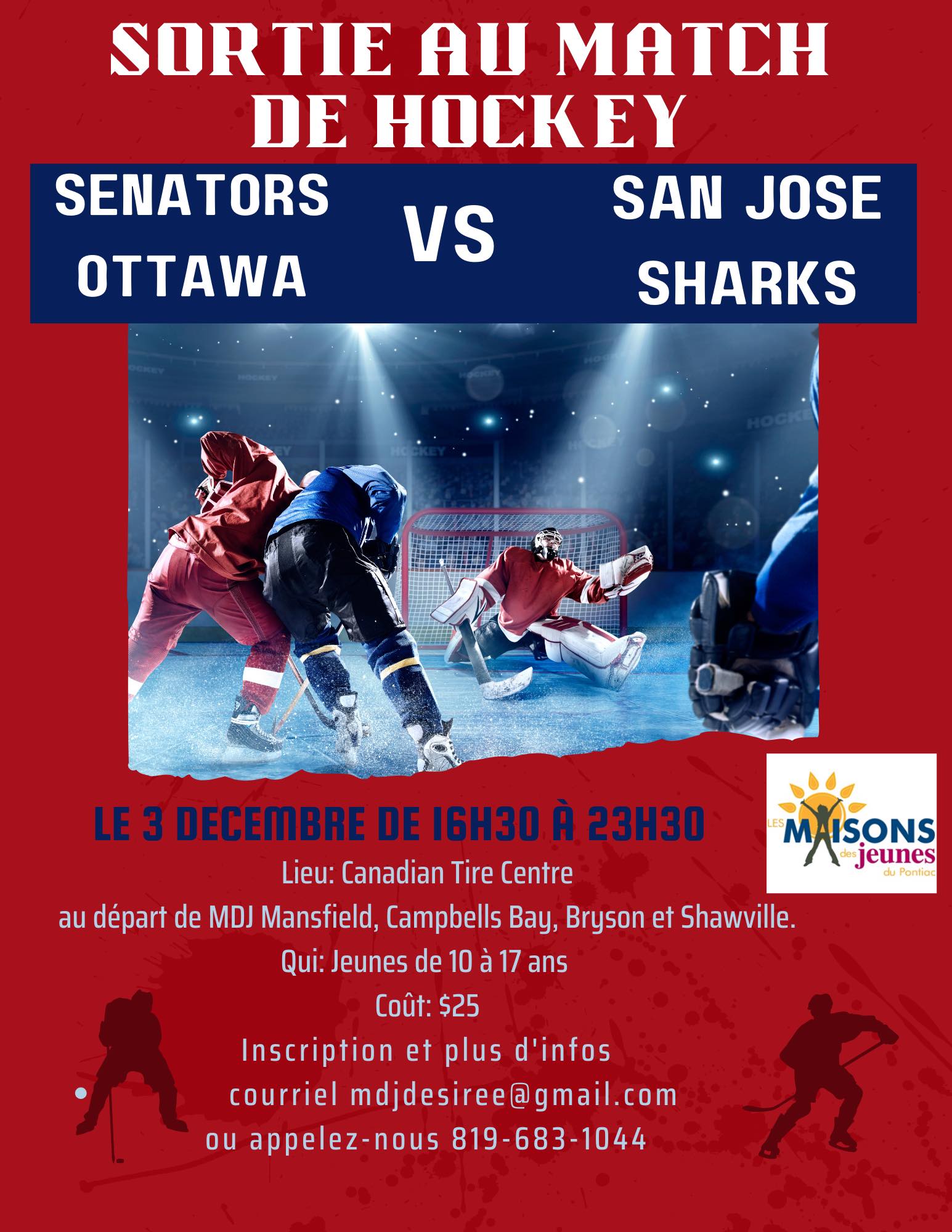Sortie au match de hockey des Sénateurs d'Ottawa