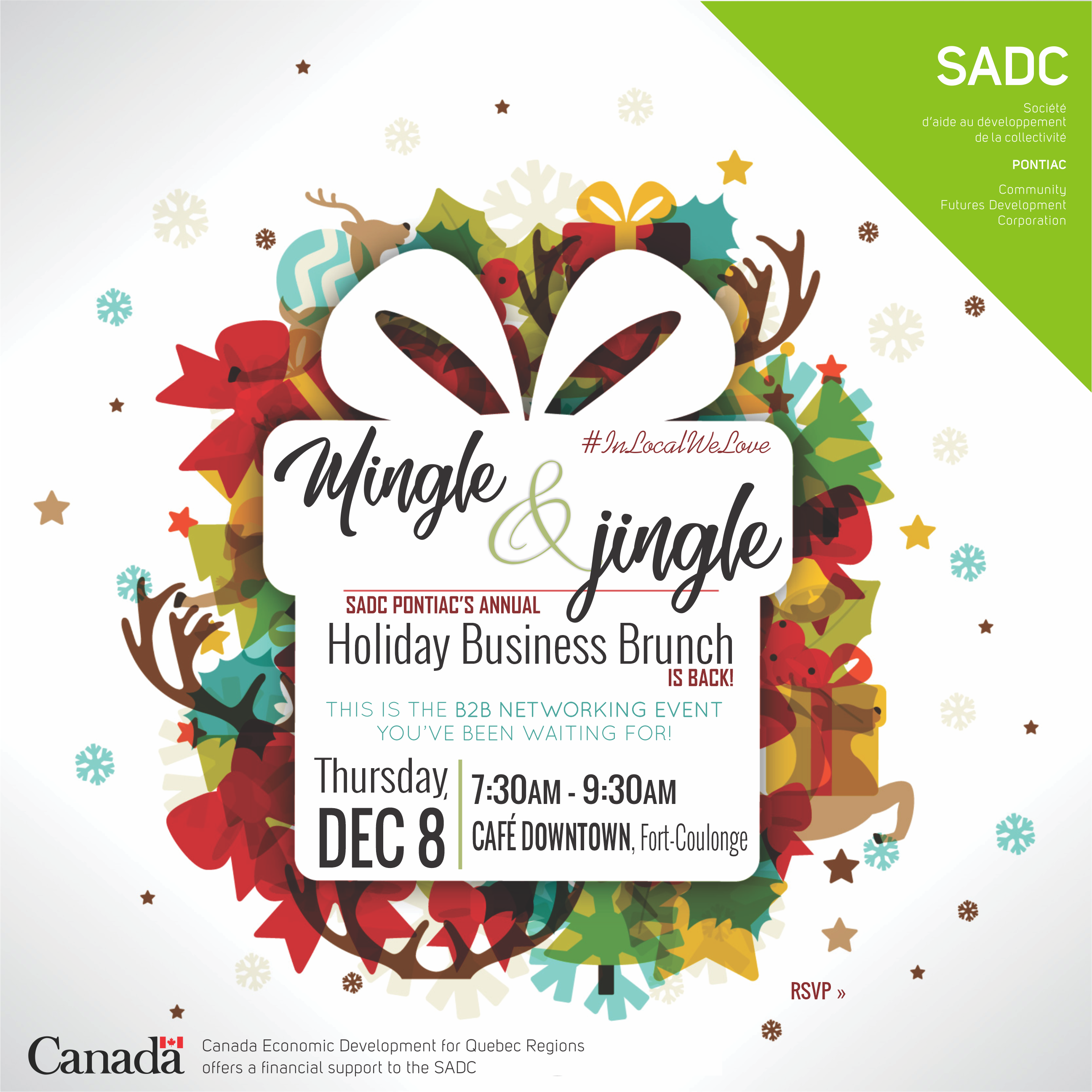 SADC Pontiac – Brunch d’affaires des fêtes – Mingle and Jingle