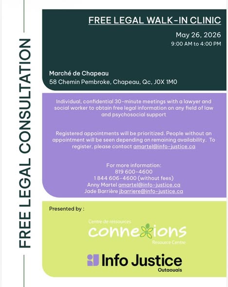 A free legal clinic accessible to everyone in Chapeau