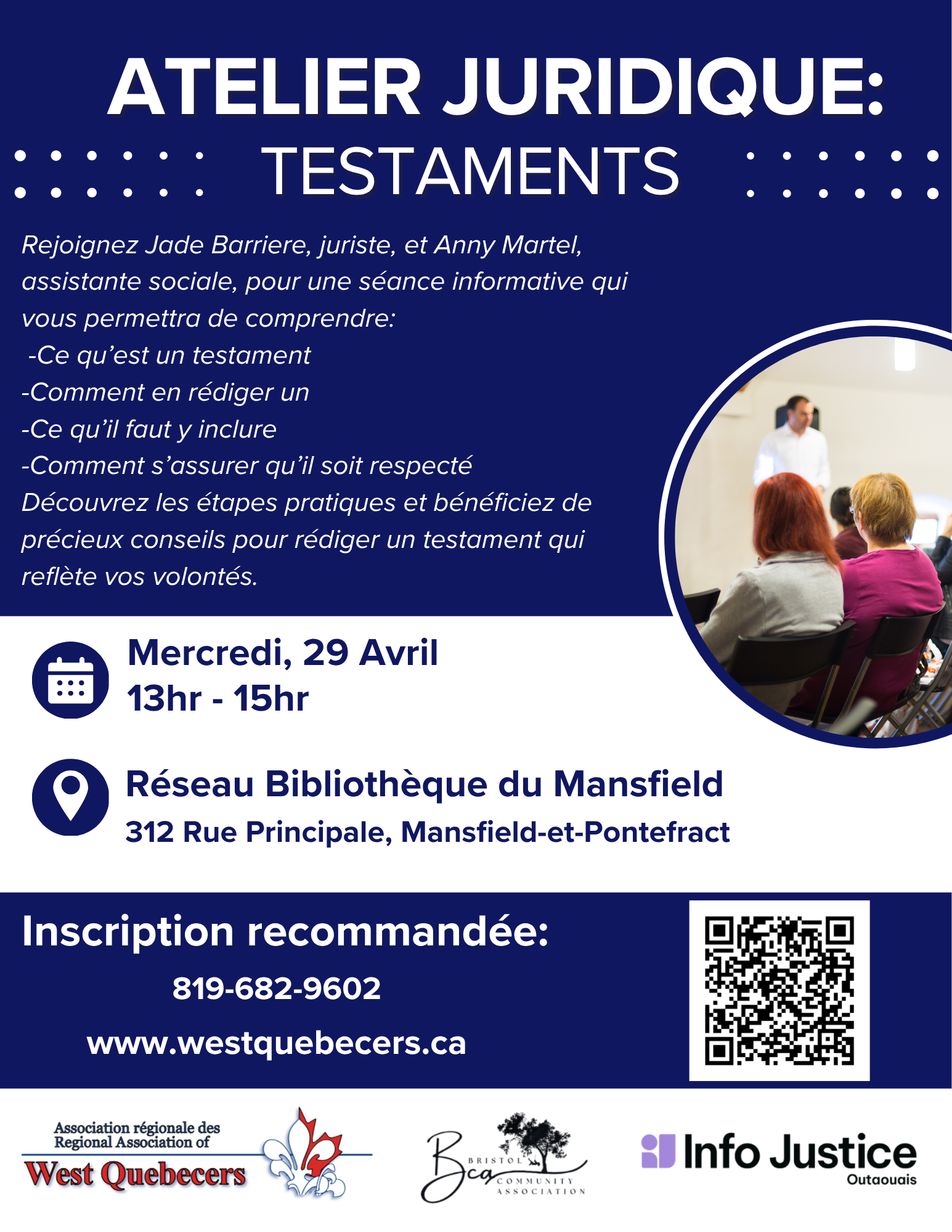 Atelier juridique sur les testaments à Mansfield